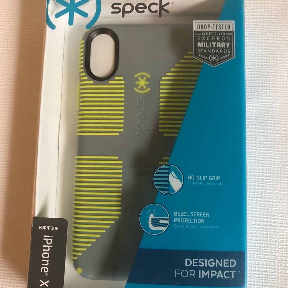 Speck Iphone X Case CandyShell Grip New Grey/Neon